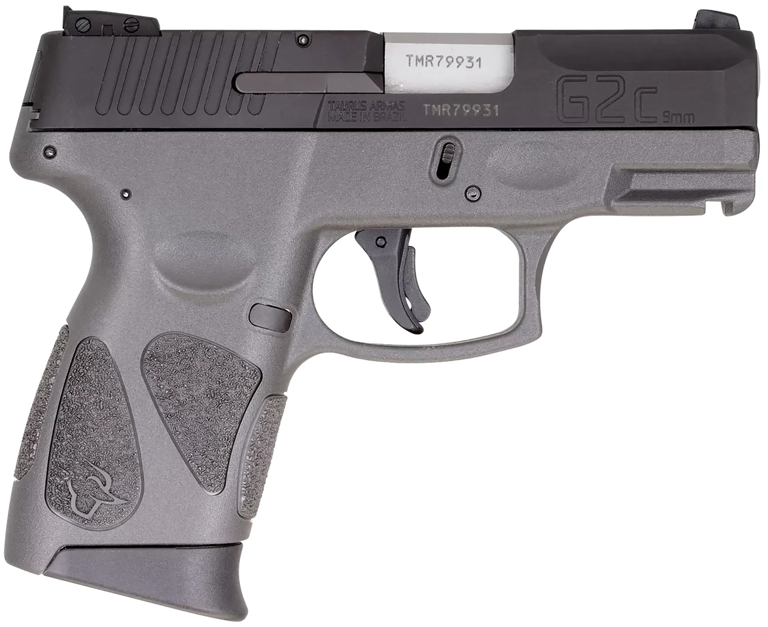 Taurus 1G2C93112G G2C Compact Frame 9mm Luger 12+1 3.26" Matte Stainless Steel Barrel, Matte Black Serrated Alloy Steel Slide, Gray Polymer Frame w/Picatinny Rail & Polymer Grip, Right Hand