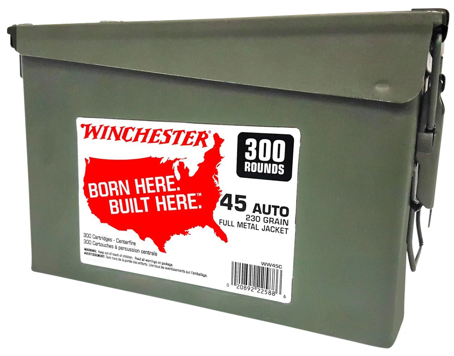 Winchester .45 ACP 230gr Brass – 300rd