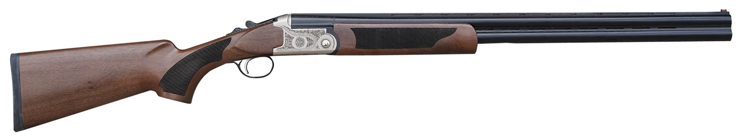 Pointer KAR2028 Acrius 20 Gauge with 28" Black O/U Barrel, 3" Chamber, 2rd Capacity, Nickel Engraved Metal Finish & Turkish Walnut Stock Right Hand (Full Size) Includes 5 Chokes