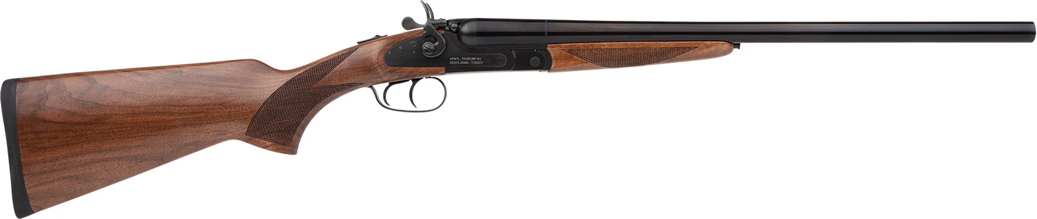Rock Island 12RSS24 Side By Side Full Size 12 Gauge 3" 2rd 24" Barrel, Black Anodized Metal Finish & Walnut Stock Right Hand