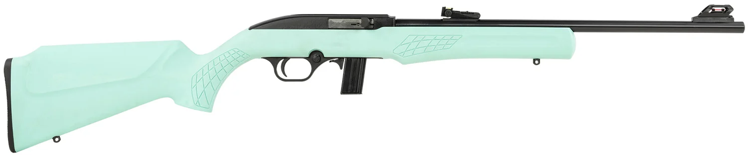 Rossi RS22L1811TL RS22 Full Size 22 LR 10+1 18" Matte Black Steel Barrel, Matte Black Grooved Aluminum Receiver, Teal Synthetic Fixed Stock