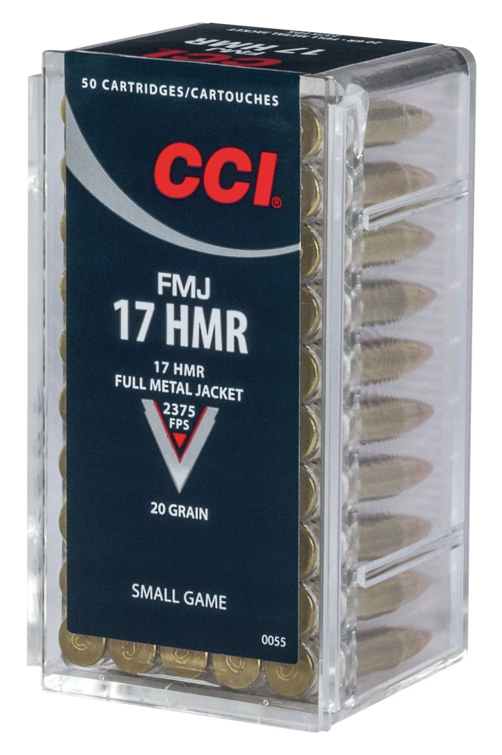 CCI Ammunition .17 HMR 20gr FULL METAL JACKET Brass – 50rd