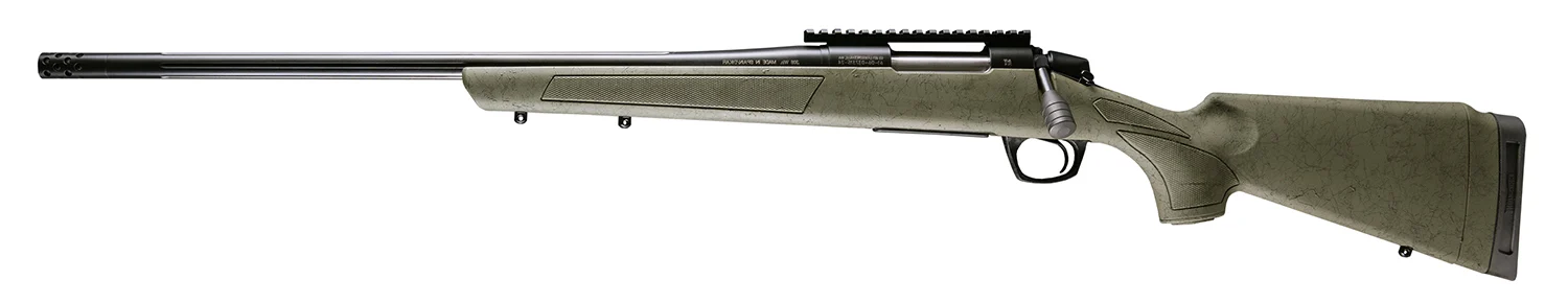 CVA CR3999GLH Cascade XT 7mm PRC 2+1 24" Graphite Black Cerakote Fluted Threaded Barrel, Graphite Black Cerakote Picatinny Rail, Fixed OD Green w/Black Webbing Synthetic Stock, Left Hand