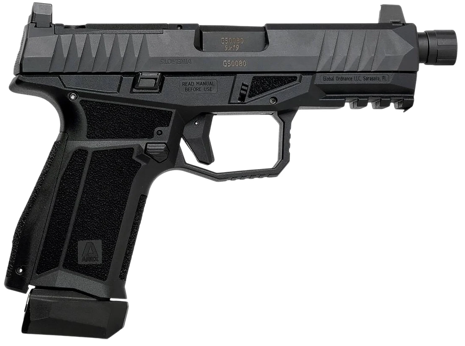 Global Ordnance LLC 815537024791 Delta M Gen2 9mm Luger 15+1 4" Black Threaded Barrel, Black Nitride Optic Cut/Serrated Slide, Black Frame, Ambidextrous