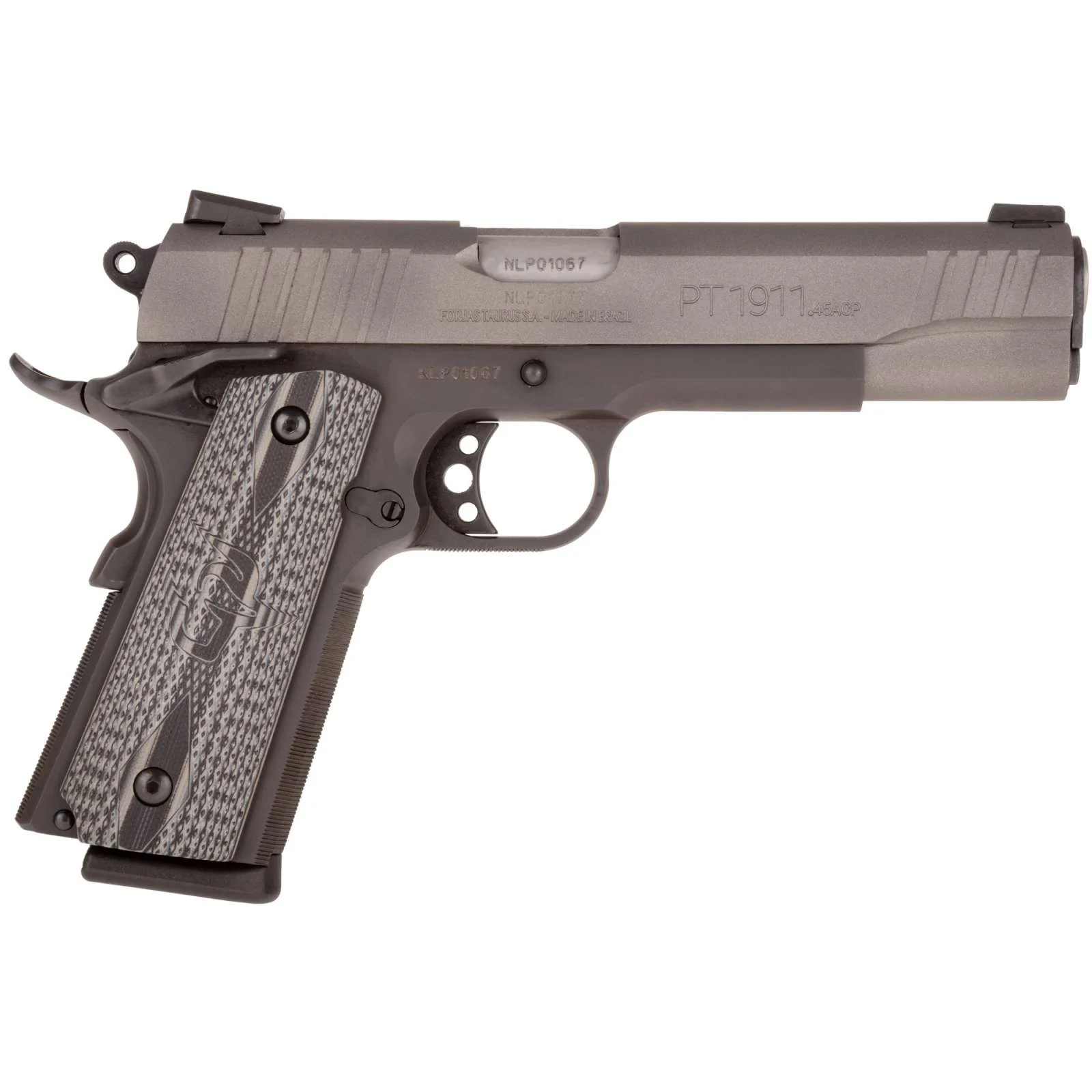 TAURUS PT1911 45ACP PSTL BLK/GRY 5" 1-8RD VZ GRIP