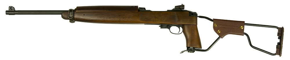 Inland MFG ILM150 M1A1 Paratrooper Carbine 30 Carbine 15+1 18" Barrel, Black Metal Finish, Type 2 Barrel Band, Black Side, Folding Wire Stock w/Low Wood Walnut Forearm & Pistol Grip
