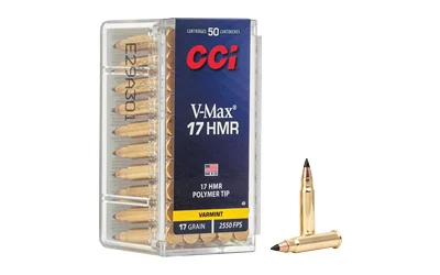 CCI Ammunition .17 HMR 17gr V-MAX Brass – 50rd